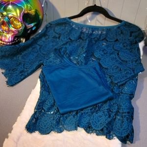 💙Japanese brand lepsim blouse with under camisole